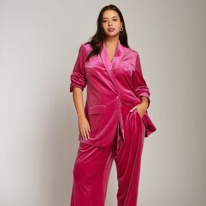 NWT Universal Standard Pink Velvet Wide Leg Pants Size 18-20